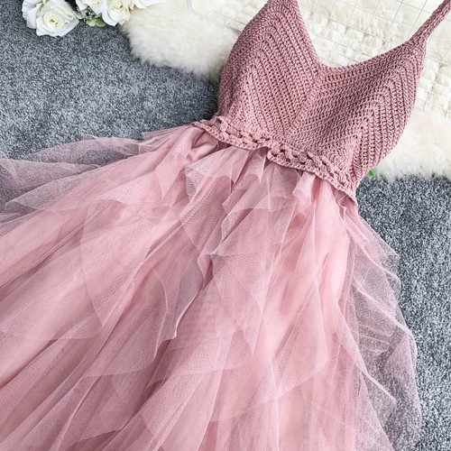 Damen Mädchen Slip Kleid Lolita Rüschen Netz Tüll Ballkleid Party Swing Abend - Bild 10 von 17
