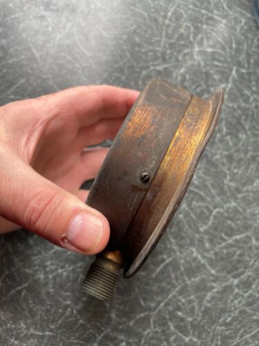 rare vintage antique Crosby Bourdon Pressure Gauge 4" face stationary engine - Picture 4 of 4