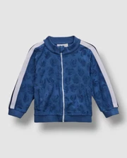 $254 PALM ANGELS Baby Boy's Blue Flocked Palms Track Jacket Size 24M
