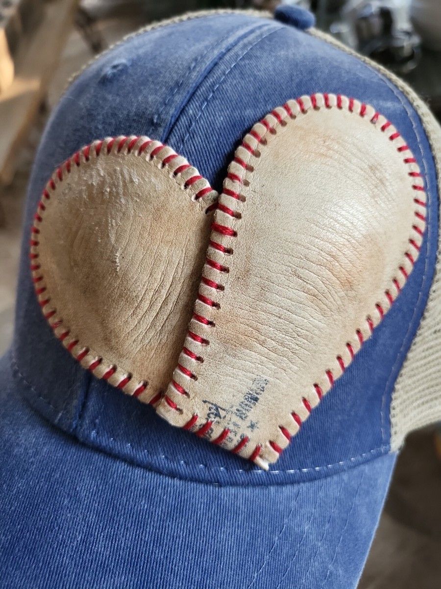 Nwt Adams UPCYCLED BASEBALL/SOFTBALL Leather Heart Distressed
