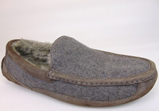 UGG 3233 ASCOT Shearling Lined GRAY SUEDE WOOL Grey SLIPPERS MOC Men  s Size 12.0