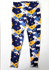 LulaRoe Bird silhouette blue yellow white leggings pants Tall  Curvy Womens