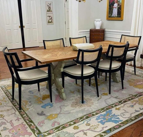Elegant Pastel Hand-Knotted Modern Oushak Rug for Luxurious Home Living Spaces - Picture 2 of 8