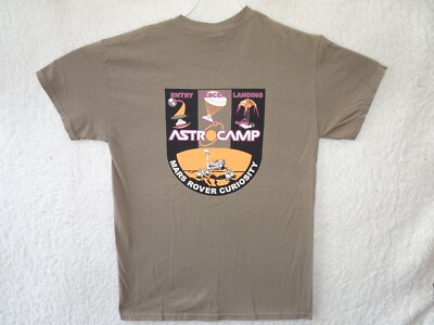 Astro Camp Mars Rover Curiosity T Shirt Space Exploration Medium Brown EUC