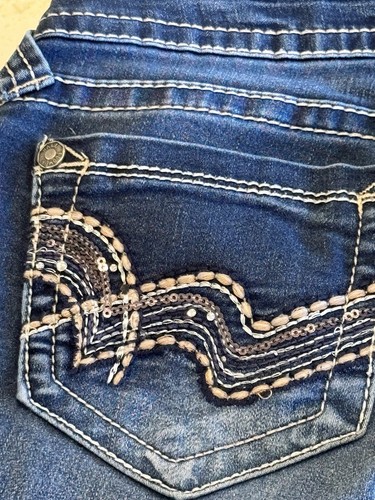 WallFlower Skinny Slim Low Rise Blue Denim Womens Size 5 Stretch - Picture 10 of 12