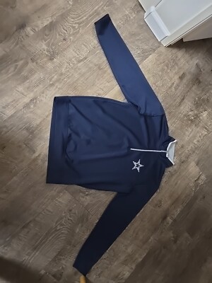 Antigua Dallas Cowboys Logo Blue 1/4 Zip Pullover Lightweight