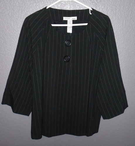 WARREN BY WD-NY WOMAN Jacke Blazer schwarz & weizen gestreift ÜBERGRÖSSE 18 neu mit Etikett - Bild 3 von 12
