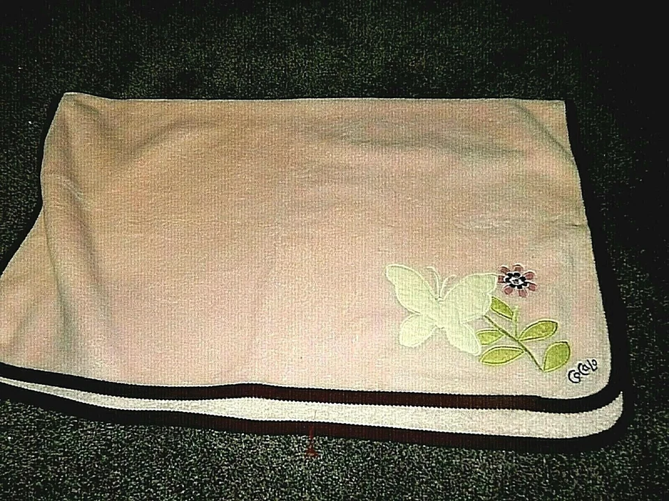 Manta 6D COCALO Mariposa Flor Rosa Marrón Esponjosa Felpa Vellón Cuna Bebé Foto 3 de 4