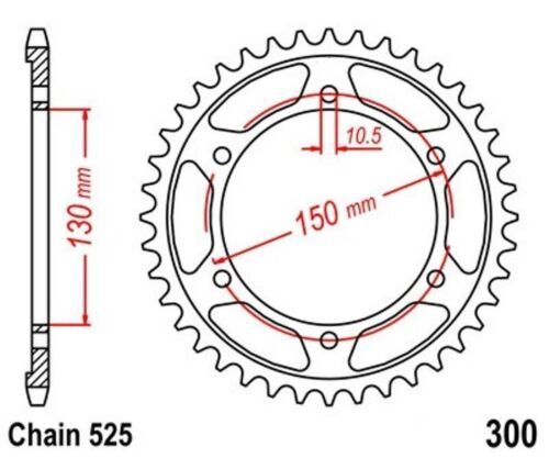 Pignon 39Z pas 525 pour YAMAHA TDM 900 02-08 remplacement couronne arrière
