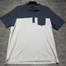 Travis Mathew Polo Shirt Men's XL Blue Short Sleeve Pocket Stretch