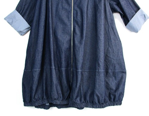 Lagenlook 75 % Baumwolle Denim Kapuzen-Staubjacke/Mantel Einheitsgröße: Plus 16-20 - Bild 5 von 11