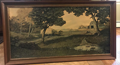 duane r probus Hay Ride Wall picture vintage 52-1/4”. X 28-1/2” Outside ...