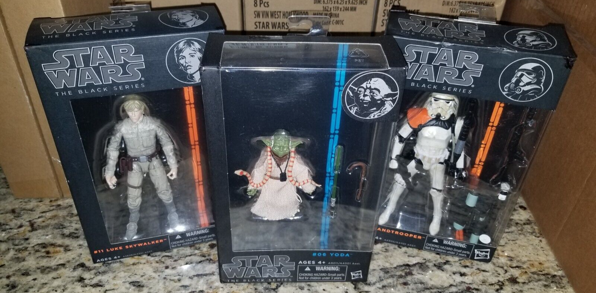 Hasbro Star Wars Black Series Orange & Blue, Luke, Yoda