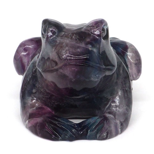 Estatuilla de animal artesanal de piedra curativa tallada cristal de fluorita natural rana de 3,8" #9 - Imagen 6 de 9