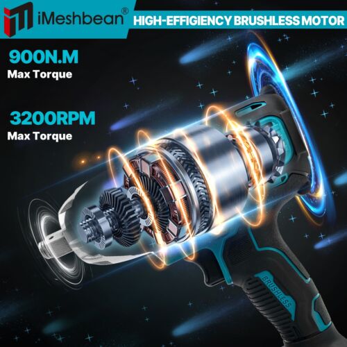 1/2" Brushless Cordless Ratchet/Impact Wrench Impact Gun Fit Makita 18V Battery - Picture 11 of 17