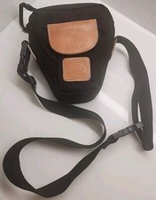 Quantaray Camera Bag Holster Waist Shoulder Strap Belt Loop Black Leather SLR