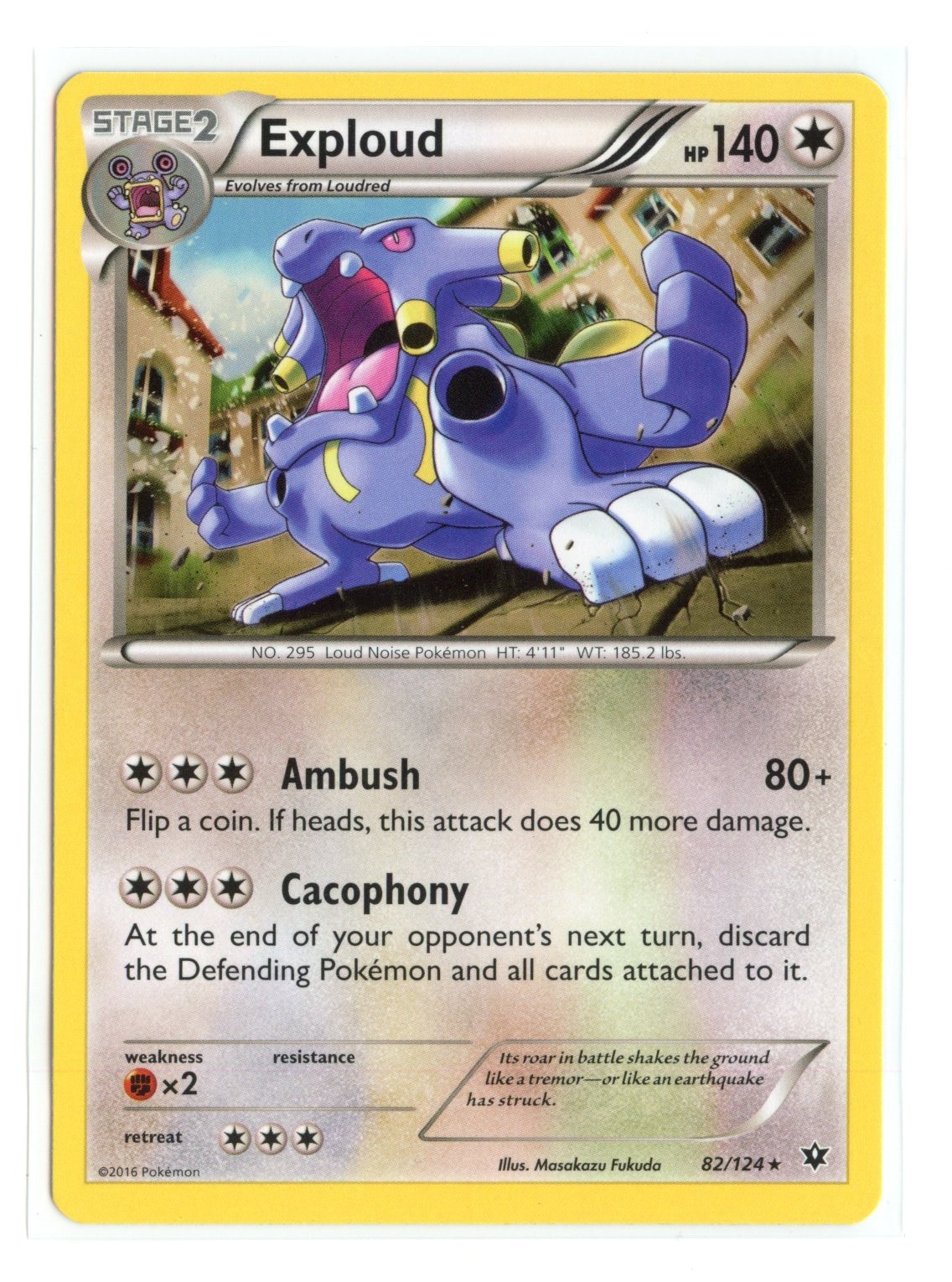 Exploud 82/124 Rare Normal XY - Fates Collide Pokemon NM