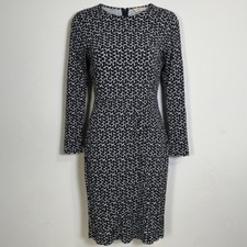 Women's Tory Burch Blue Print Long Sleeve Knee Length Jersey Dress Size S Small