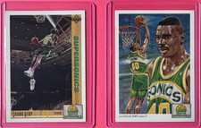 Upper Deck 1991-92 Shawn Kemp Seattle SuperSonics Checklist Card Lot (2)