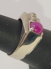Mens 14k Solid White Gold Star Ruby Diamond Accent Pinky Ring Size 6.25 — photo 5