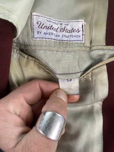 Vintage Corbin Blazer 44 R Red Wool Polyester Gold Buttons University Premium - Picture 12 of 17