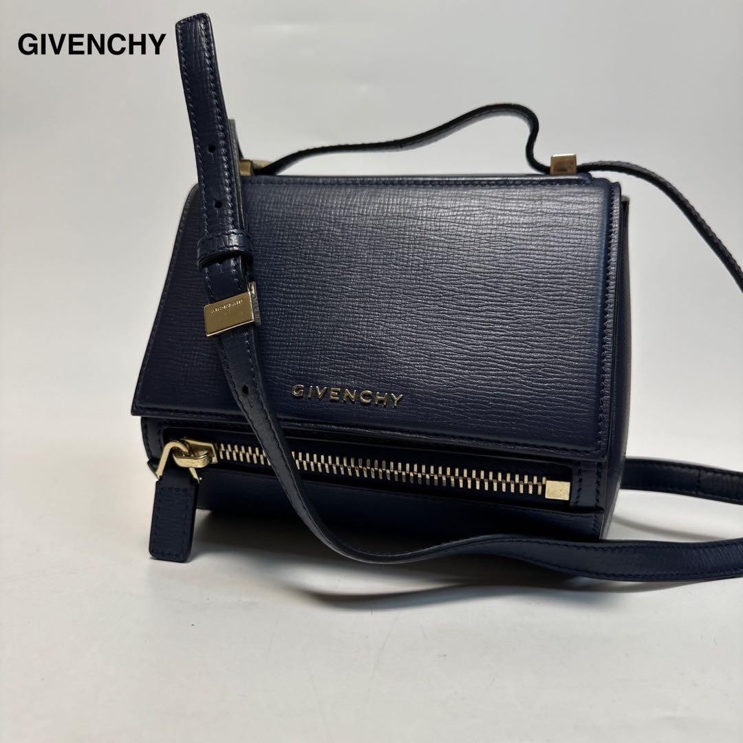 Givenchy Leather Pandora Navy Shoulder Bag