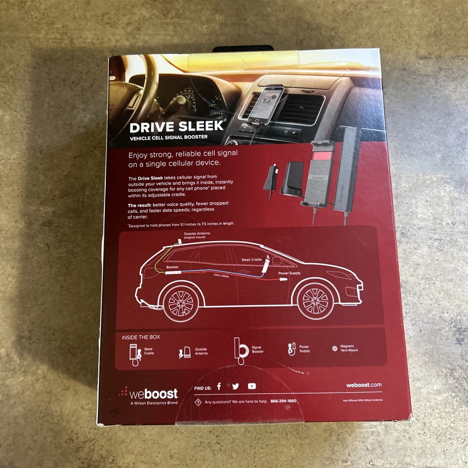 weBoost Drive Sleek 4G LTE Car SUV Mobil Cell Phone Signal Booster 470135 * NEW - Image 3 of 4
