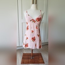 Reformation Babydoll Dress Lumina Slip Womens XS Pink Floral Summer Flowy Mini
