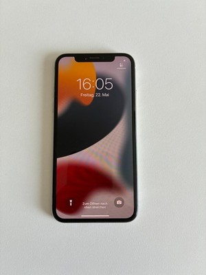 Apple iPhone X - 64GB - Silber (Ohne Simlock) - Rückseite mit Riss
