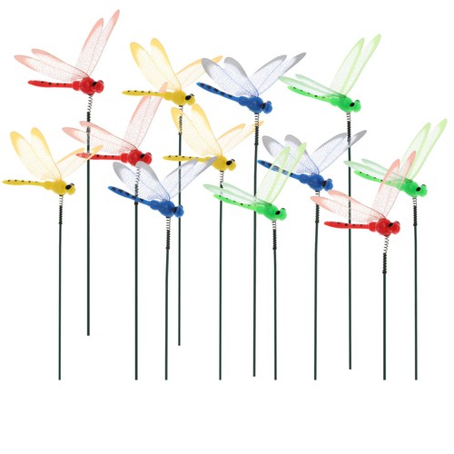  90 szt. ważka paliki ogrodowe symulacja ważka kwiat dekoracja losowa - Zdjęcie 12 z 12