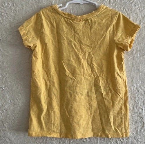 Hanna Andersson Summer Graphic Tee Shirt Yellow Snorkel Cat 8 Kid Girls Children - Picture 3 of 4