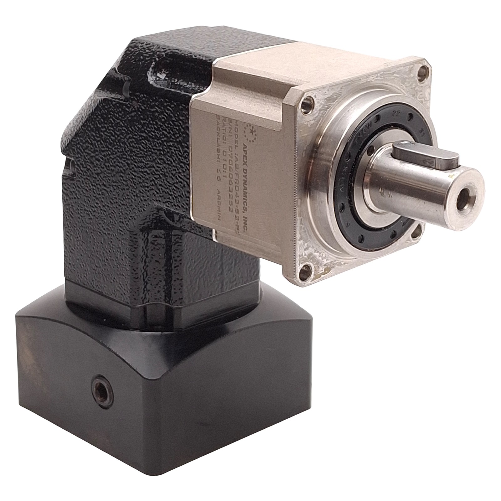 Apex Dynamics AB/FR042-S2-P2 Right Angle Gearhead, 10:1, M4, 55mm to 42mm Flange