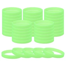 60pcs Unisex Glow in the Dark Bracelets Silicone Glow Wristbands Green