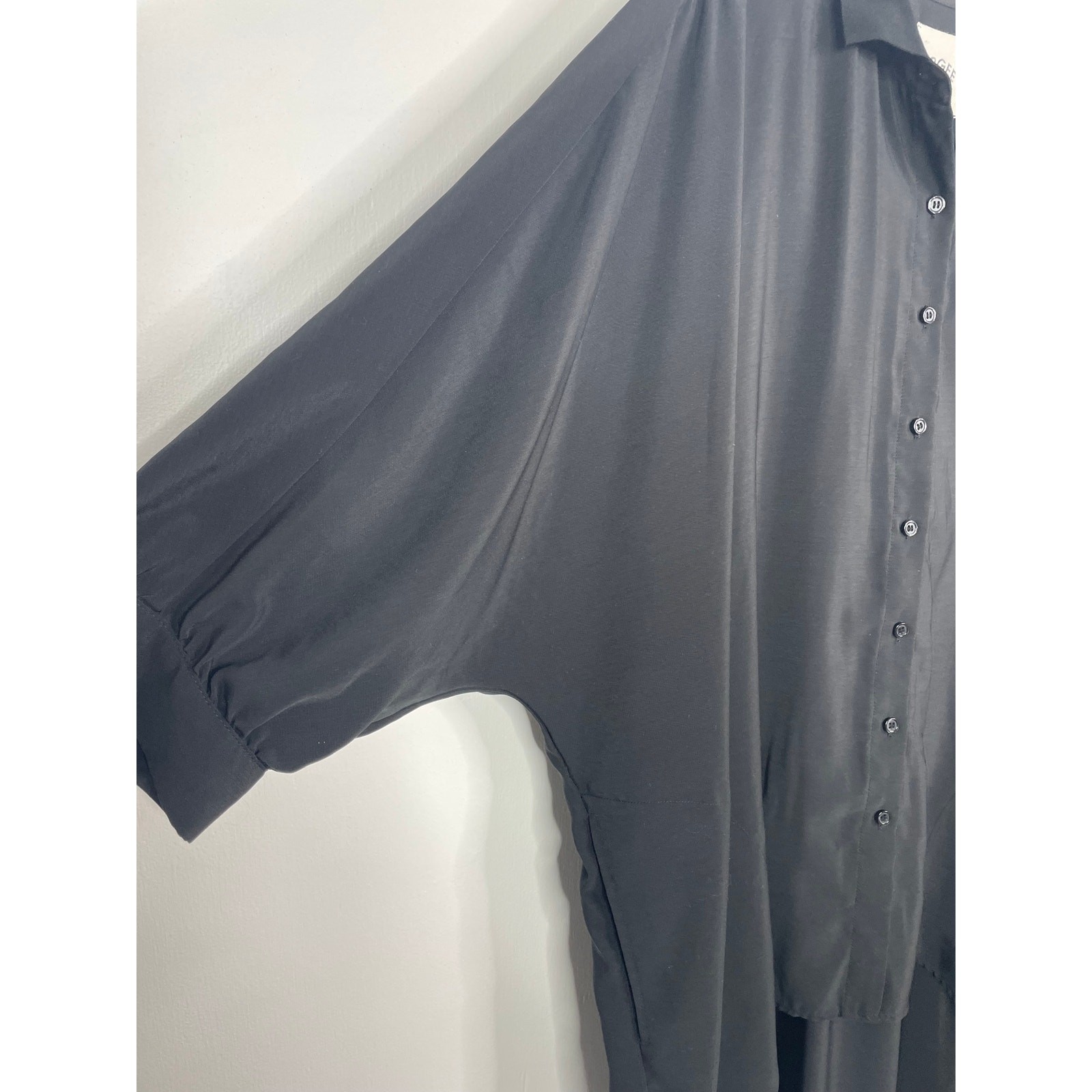 Dubgee Whoopi Black Lagenlook high low shirt dress M