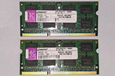 KINGSTON 4GB PAIR 2x 2GB 2Rx8 DDR3 PC3-10600S  9-10-F0  SO-DIMM 204 PIN  Used