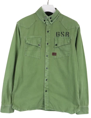 G-Star Aero Jet- Cowboy Shirt Herren Groß Geflickt Taschen Bedruckt - Bild 1 von 4