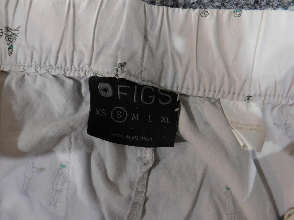 Pantalones de pijama Figs para mujer pequeños blancos con estampado médico para salón ropa de dormir algodón rayón Foto 3 de 4