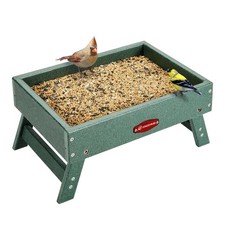 Ground Bird Feeder for Outdoors - Recycled Plastic Platform Feeder for Wild B...