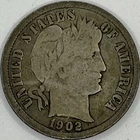 1902-S Barber Silver Dime in a SAFLIP® - VG- (Good+)