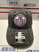 Edmonton Oilers Hockey Fights Cancer Hat Adjustable Fit Fanatics NHL Authentic