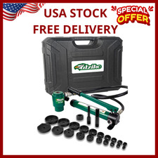Hydraulic Knockout Punch Electrical Conduit Hole Cutter Set KO Tool Kit 1/2 t...