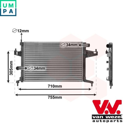 RADIATOR ENGINE COOLING 37002306 FOR OPEL CORSA COMBO/Box/Body/MPV/Tour TIGRA