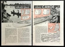 Canoa de cedro estilo canadiense 16' 1938 cómo construir planos