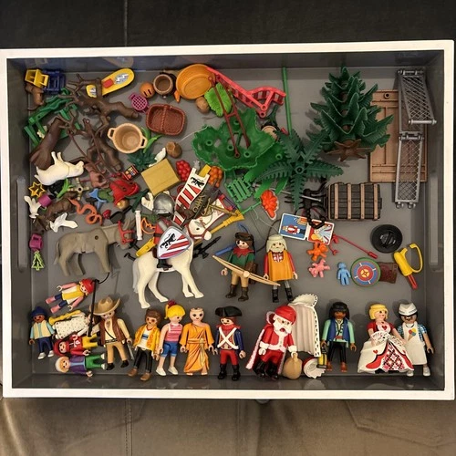 Vintage Playmobil Lot - Figures + Animals + Accessories Knight Santa Pirate Dog