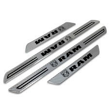 RAM Silver Carbon Fiber Universal Door Sill Protector Kick Plates