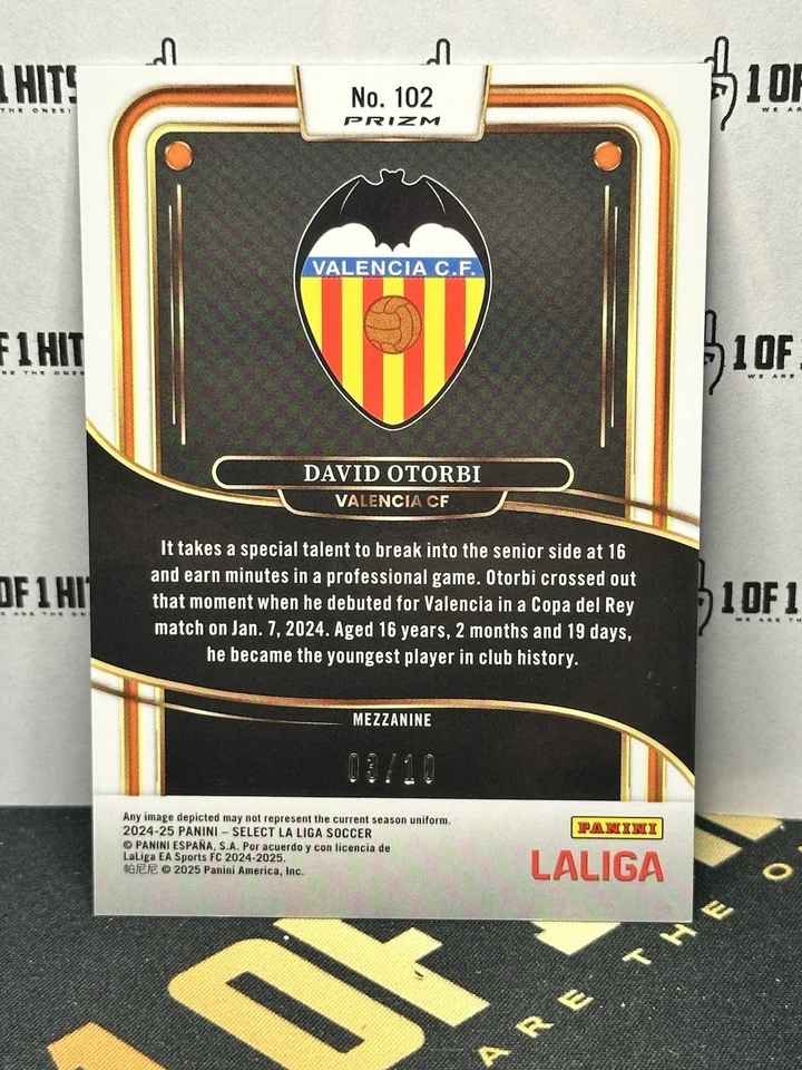 2024-25 Panini Select La Liga David Otorbi Gold Mojo Prizm RC #102 Mezzanine/10 Foto 2 de 2