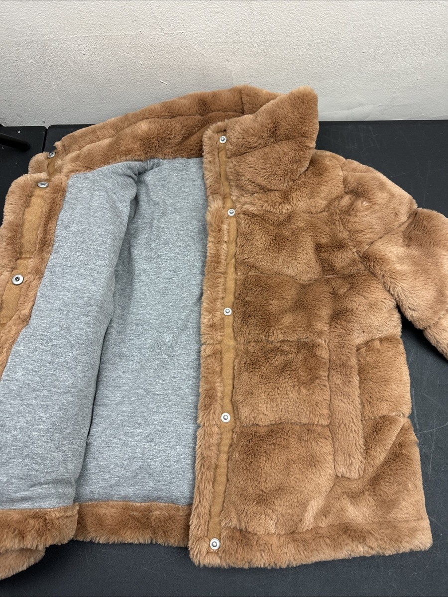 Abercrombie & Fitch ファー付きブラウンジャンパー abercrombie fitch faux fur coat Brown XS Women's NWOT jacket