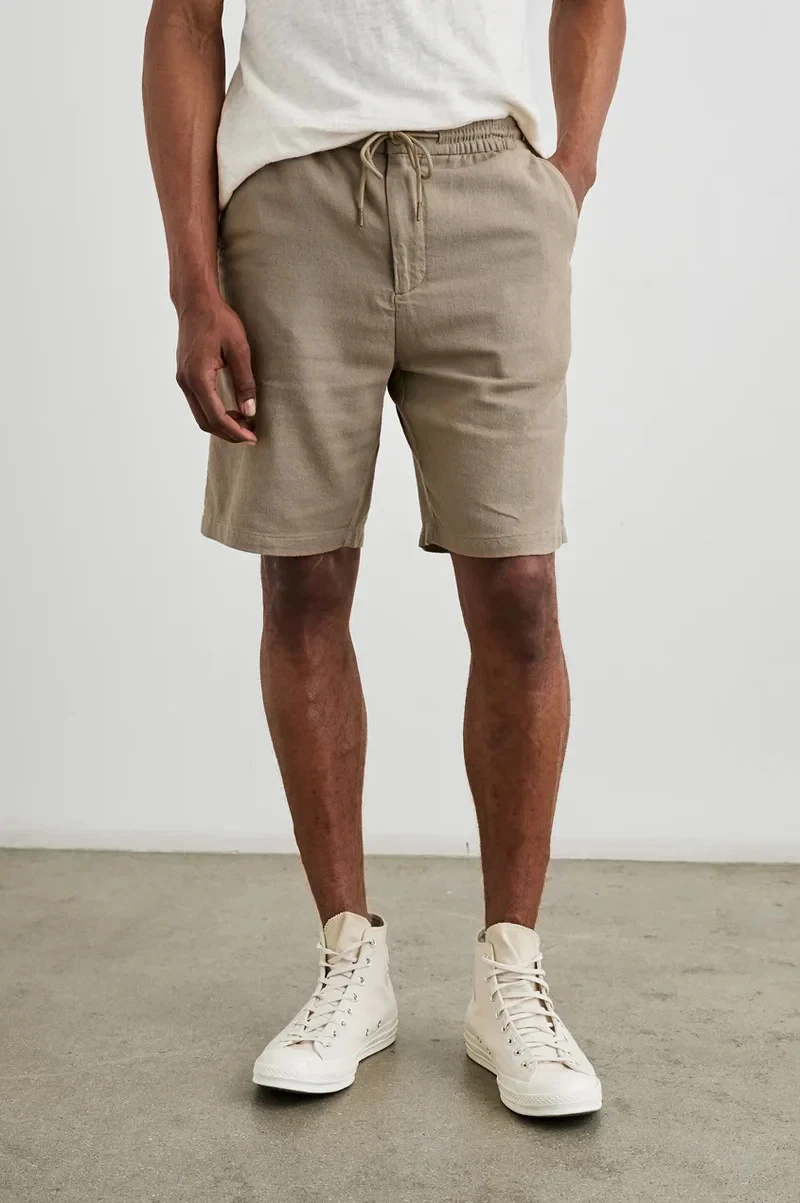 RAILS Shorts Mens Small Tan Drawstring Cotton Linen Blend ARCHER BARLEY $128