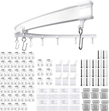 16.4 ft Flexible Ceiling Curtain Track Bendable PVC Rail with Mute Rollers