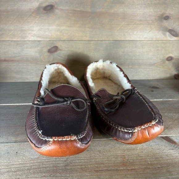Zapatilla ll bean bisonte doble suela hombre talla 12 marrón cuero piel de oveja forrada Foto 3 de 4